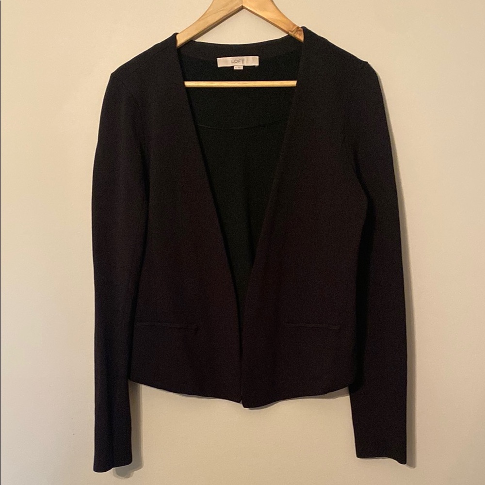 Black Mid-Length Tailored Blazer Coat